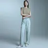 Jeans super doux de gamme pour femmes nouveaux pantalons de jambe large slim
