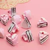 10 stks kleurrijke mix cake hars miniatuur bloemen snoep cake cabochons voor woning decor ambachtelijke accessoire diy poppen huis speelgoed