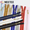 2/5st Meetee 15-70cm 3#Metall Zippers Stäng/öppen dragkedja Auto Lock Deco DECO för Bag Zips DIY Pants Packet Sewing Material