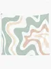 Tapestries Liquid Dwirl Retro Abstract in Light Celadon Green Blush Cream و White Tapestry Bedroom Decor