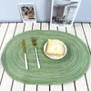 Masa Paspasları 4pcs Oval Placemats Dokuma Ramie Mat Slip Slip Olmayan Hızlı Kurutma Sofra Takımı İçecek Bardak Mutfak Aksesuarları