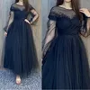 Party Dresses Long Beads Elegant Evening For Women Tulle A-Line O-Neck Ankle-Length Gala Special Events Luxury Vestidos 2024