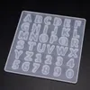 1PCS Crystal Epoxy Resina transparente molde grande alfabeto/pequeno alfabeto Número de letra de letra de silicone molde multiuso diy