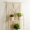 Tapisses tissées étagères flottantes Tapisserie boho style suspendu de plante art support de macrame suspendu bohème pour décoration intérieure