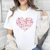 Romantisk valentin kärlek hjärta tshirt vintage femme valentines dag gåva skjorta mode kvinnor spridda motivation 240410