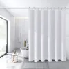 Siyah su geçirmez banyo perdesi ile gümüş metal kancalar kalın beyaz banyo duş perdesi küvet banyo kapağı ekstra geniş geniş
