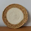 Table Mats Round Mat Pad Straw Woven Insulation Placemat Nordic Style