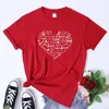 Romantisk valentin kärlek hjärta tshirt vintage femme valentines dag gåva skjorta mode kvinnor spridda motivation 240410