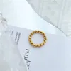 Anello a catena attorcigliata in acciaio inossidabile minimalista da 4 mm per donne anelli intrecciati intrecciati gioielli impermeabili 240322