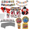 Boy Racing Car Birthday Party Race Tema da tavolo usa e getta set di piastre per baby shower pallons bandiera