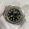 2 kolorowe autentyczne zdjęcie z pudełkiem zegarek męskie 42mm 226570 Black Dial Orange Hand 904L Bransoletka ze stali nierdzewnej Automatyczne mężczyźni sportowe zegarki mechaniczne