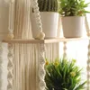 Tapisses tissées étagères flottantes Tapisserie boho style suspendu de plante art support de macrame suspendu bohème pour décoration intérieure