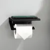 Держатель туалетной бумаги Tuqiu Алюминиевый черный держатель ткани мобильный телефон бумажный ванный рулон