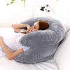 Cuscino per il corpo pieno a forma di u/c/j cuscino di maternità da 55 pollici con cuscino di supporto per infermieristico per copertura di velluto lavabile, supporto per la schiena
