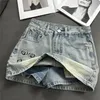 Letra bordado de jeans shorts shorts para mulheres designers de verão jeans calça curta cool garotas hip hop mini -saia streetwear