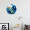 8d, Glowing Wall Clock, Mute Sweep, Luminous Earth Clock, Wall Clocks, Glow in the Dark, Wall Stickers for Kid Decor, Planets