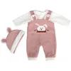17-18-calowe ubrania dla lalki dla dzieci słodkie stroje 3pcs na 43 cm zabawki Reborn Doll Ubrania noworodka Baby Rompers Doll Akcesoria