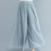 Calça feminina perna larga calça longa coleção elegante Casual Culottes Saia de cintura alta para todos os dias