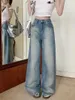 Jeans femminile 24 High Street Blu Strada dritta gamba larga pantalone in denim coreano y2k anni 2000