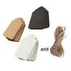 Kraft Gift Tags Sacloped Edge Wedding Party Paper Carte Paper Tag Festival Remarque DIY Blank Price Label Hang Tag 50pcs / Lot avec corde 5m