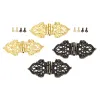 2pcs Antique Bronze / Gold Cabinet Porte de porte Bijoux Boîte en bois Drawer Drawer Hinge décorative pour meubles matériel 53 * 28 mm