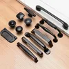 Moderno de mobília de mobília de orifício sólido moderno Acessórios de hardware Holote da porta da gaveta American Black Kitchen Armet Wardrobe Handle