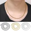 Gold Black Silver Color Horsewhip Metal Chains Necklace Women Men Lobster Clasp Choker Without Pendant Jewelry DIY Accessories254M