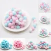 Pink Blue Mix Color Pompones 8/10/15/20/25/30mm Pompoms DIY Doll Craft Sparkly Pompom Balls Wedding Christmas Decoration