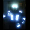 LEDホワイトカラーライトアップコスチュームジャケットラミナスロボットスーツLEDグローブとLEDグラスダンスウェアパーティーDJ送料無料