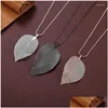 Pendant Necklaces Fashion Ladies Sweater Necklace Simple Leaf Classic Rose Golden Women Clavicle Chain Jewelry Drop Delivery Pendants Dhq9S