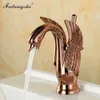 Badrumskranar Sink Mixer Cold and varmvatten Swan Style Single Handle Vanity Sink Mixer Crane Wash Basin TAPS WB1025