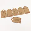 50pcs Kraft Paper Gift Tags Handmade With Love Hang Tags Tags de vêtements pour bonbons / cadeau / cookies Affichage de la carte d'étiquette d'emballage Boîte-cadeau