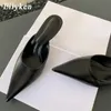 Eilyken 2024 Spring Brand Женщины Slapper Pointed Toe Slip на дамских мулах тонкие низкие каблуки на открытом воздухе сандалии 240329