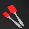 2pc/1pc kırmızı silikon spatula barbekü fırça pişirme astar alet kiti ısıya dayanıklı barbekü yağ çeşni fırçaları kek krem ​​sıyırıcı
