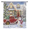 Christmas Snowman Christmas Tree Tamin Tulle Curtains de cuisine Curtain Curtain transparent voile rideaux de Noël pour le salon