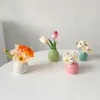 Ins Ceramics Flower Vase Nordic Hydroponics Vazen Creative Room Decor Mini Flower Plant Bottle Pots Desktop Ornament 240408