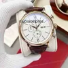 Klassische Luxus Uhr Chronograph Männer Watch Stoppwatch Sapphire Silberblau Leder Sport Limited White Dial Waterfof Armbanduhren Designer Mode