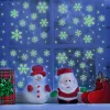 2pcs Christmas Lumineux Snowflake Sticker Stickers PVC PVC Electrostatic Mur Wall Stickers For Home Decor New Year Wallpaper