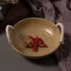 Runde Keramikplatte Twine Binaurales Teller Snack Obstschalen Salat Schüssel -Suppe Teller Dessertschale Nudelschalen Westgerichte