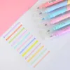 6 PCs Tip dupla Tip -marcador Highlighter Kawaii Candy Color Manga Markers