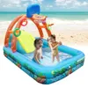 Детский яитабельный бассейн с баскетбольным обручами на открытом воздухе многофункциональный водный раздвижный бассейн