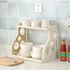 Household Double-Layer Spice Bottle Storage Rack, Multifunctional Debris Storage Box, Kitchen Accessories Organizer