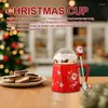 Mugs Christmas With Lid Cute Novelty Coffee Mug Mini Landscape Design For Women And Men Milk Tea Lovers