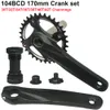 170mm 104BCD MTB Bicycle Crankset Axis Spindle hollow integrated Connecting Rods Bike Crank Arm 30T 32T 40T 42T single Chainring