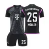 Voetbaljerseys 24 Bayern Away voetbaljersey Set Sane 10 Muller 25 Schupomotin 13 Print