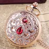 Pocket Watches Clamshell Womens Vintage Quartz Pocket High Quality Luxury Vintage Pendant Clock Chain Pocket Womens Gift Y240410