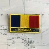 Romania National Flag brodery Patches Badge Bouclier et Pin de forme carrée
