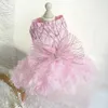 Pink Dog Wedding Dress Bridal Costume Puppy Princess Dresses For Small Dogs Luxury Clothes Pomeranian Chihuahua 240402