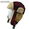 HATLANDEROUTDOOR EARFLAP BOMBER HATS PARA HOMENS MULHERES GROSSOS RUSSIANOS Ushanka Aviador Trooper Snow Snow Ski Berber Fleece Hat de inverno Cap T209O