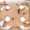 Bolha beijo de vinil equipado com toalha de madeira redonda cor de madeira PVC Toleta de mesa de mesa à prova d'água à prova de óleo Nórdica Toleta de mesa de comprimido pano de piquenique